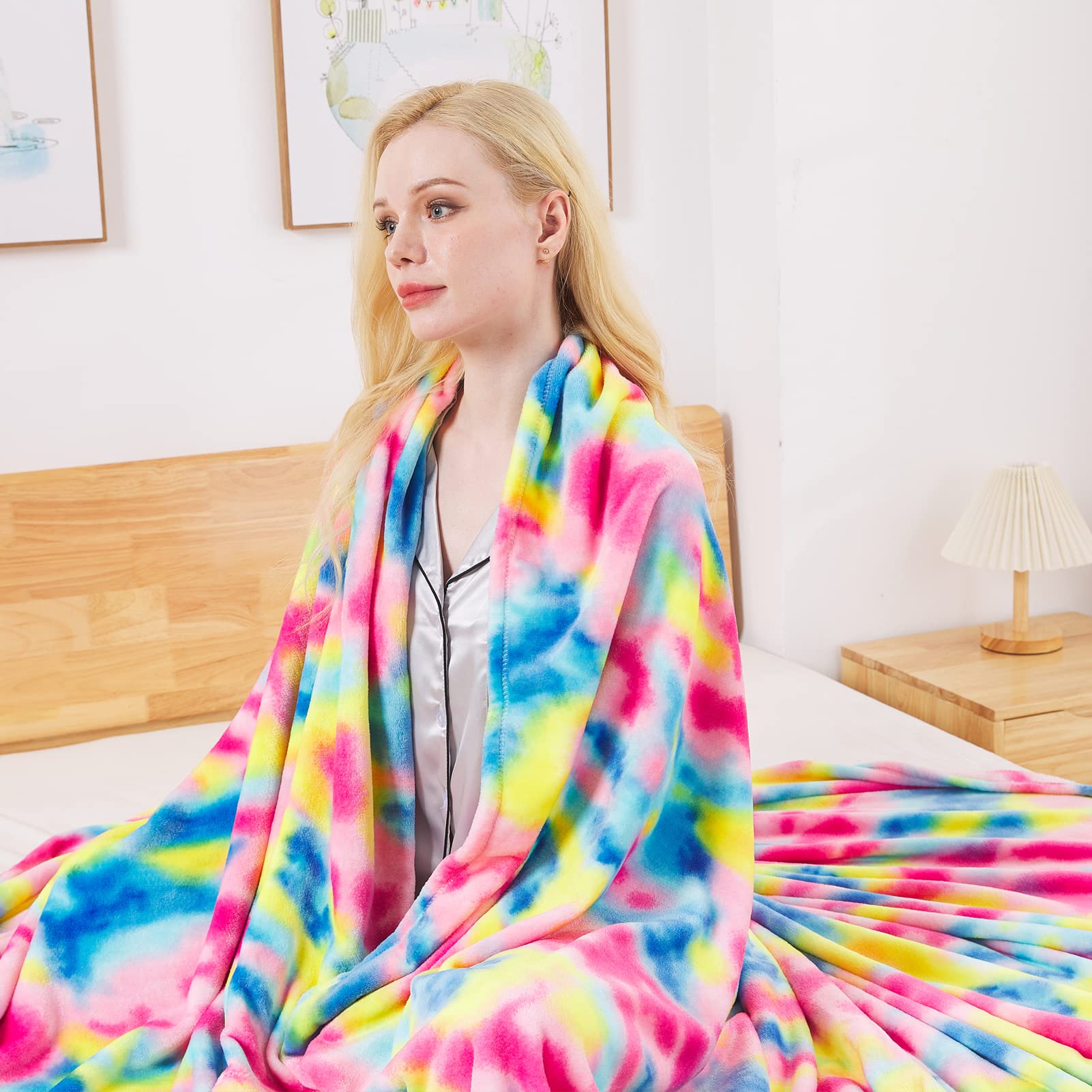 Amazon.com: Flannel Colorful Blanket Queen Size for All Season